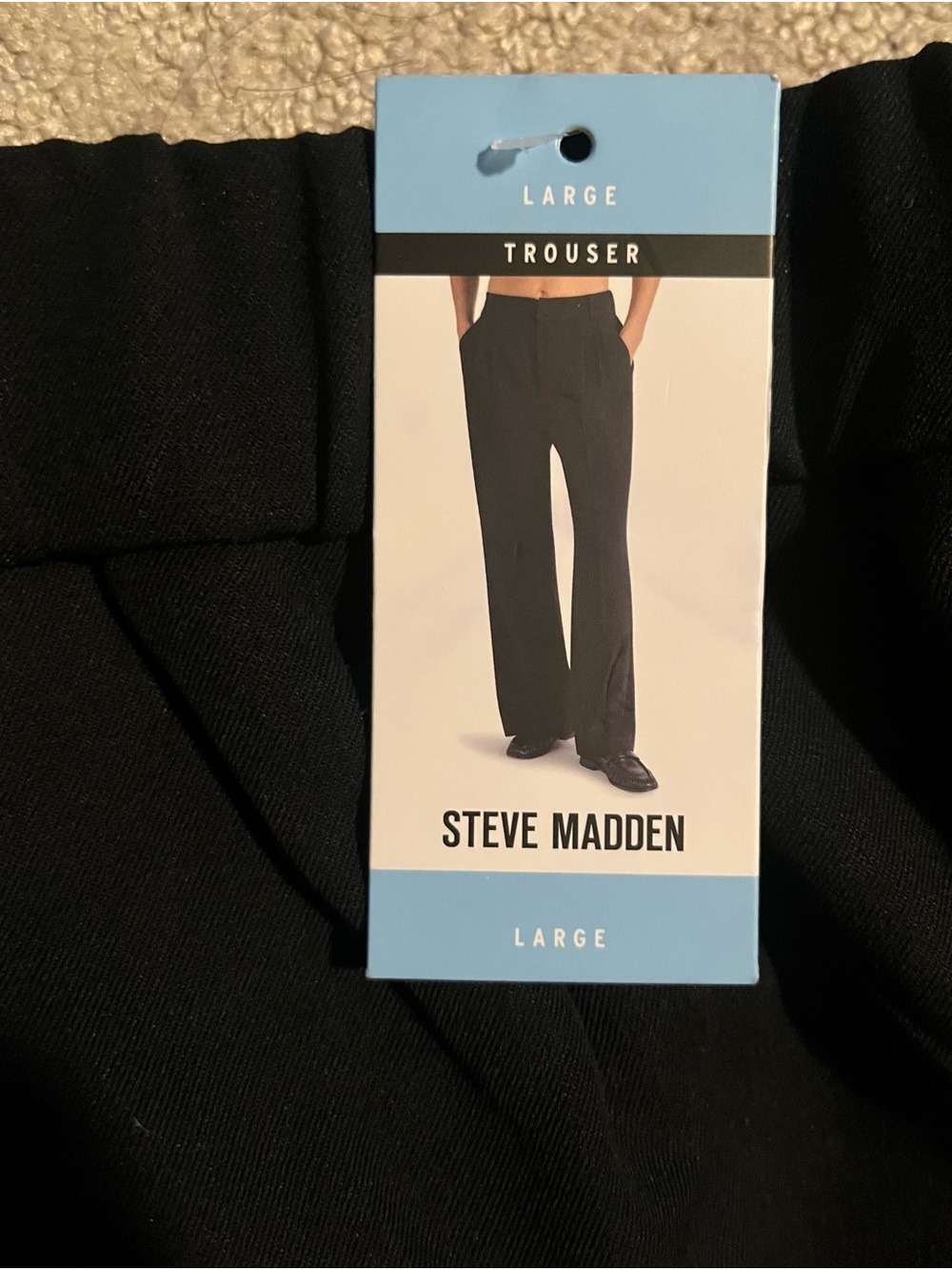 Steve Madden Black Straight-Leg Wide Leg Trousers NWT Large